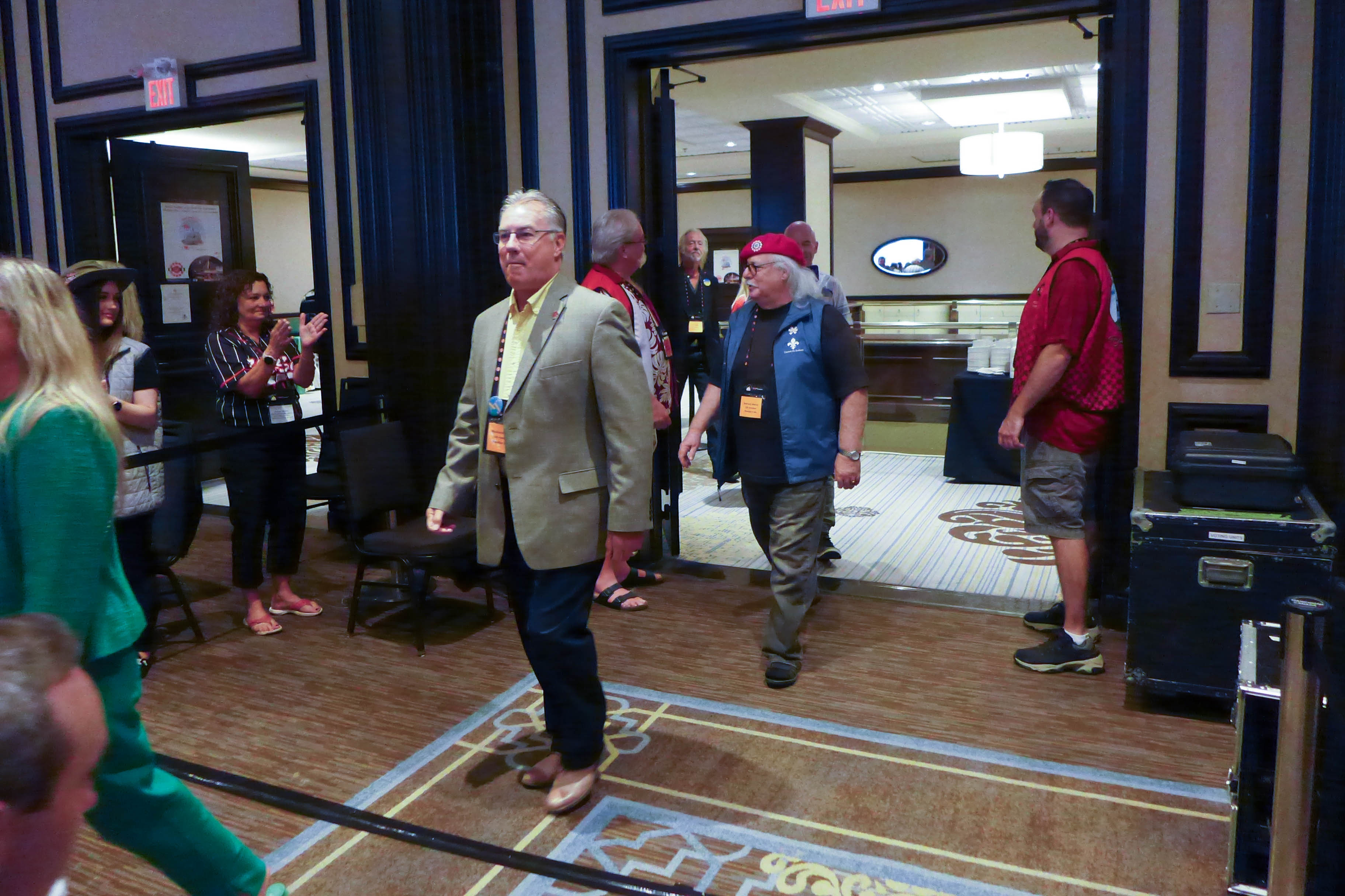 members being piped in