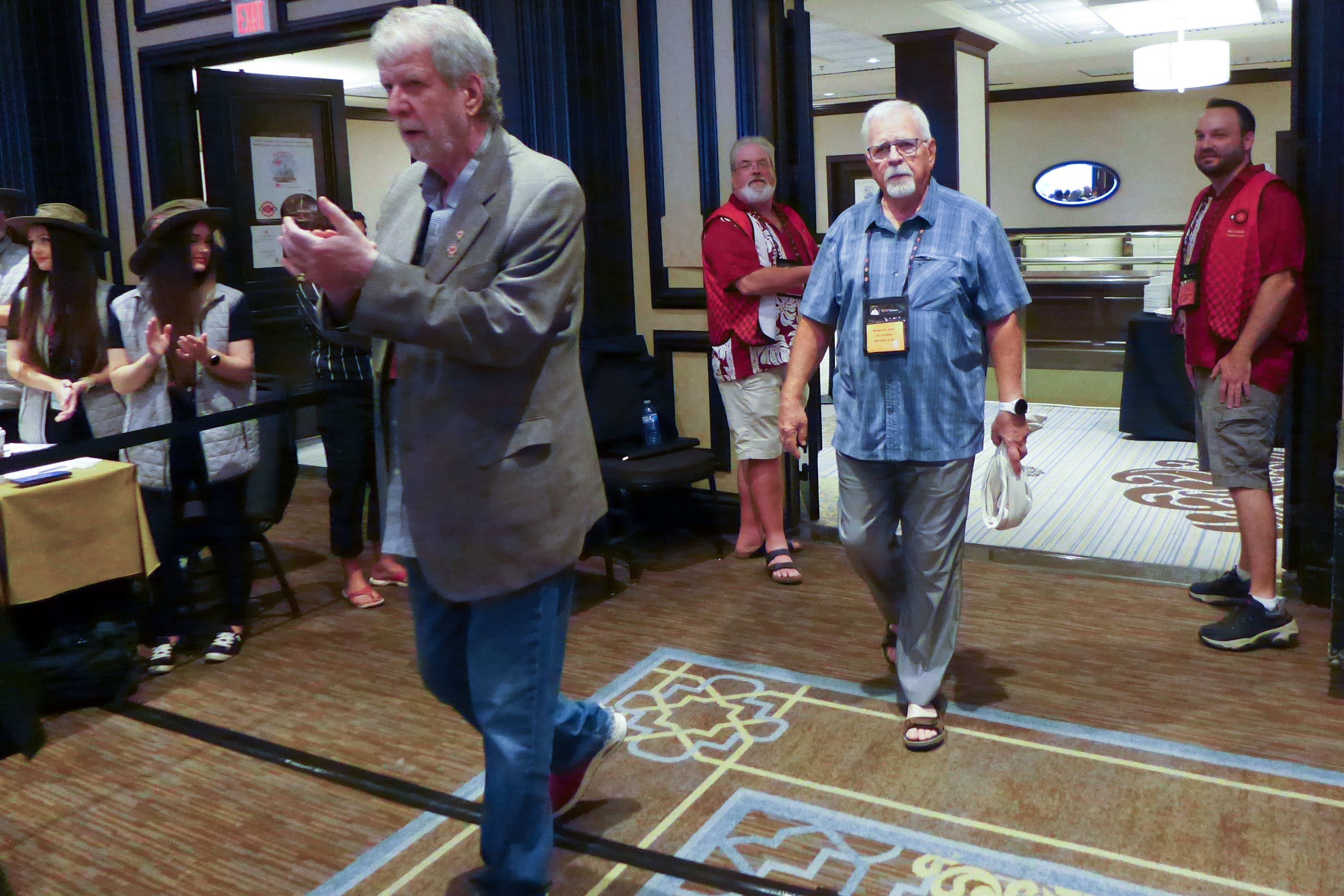 members being piped in