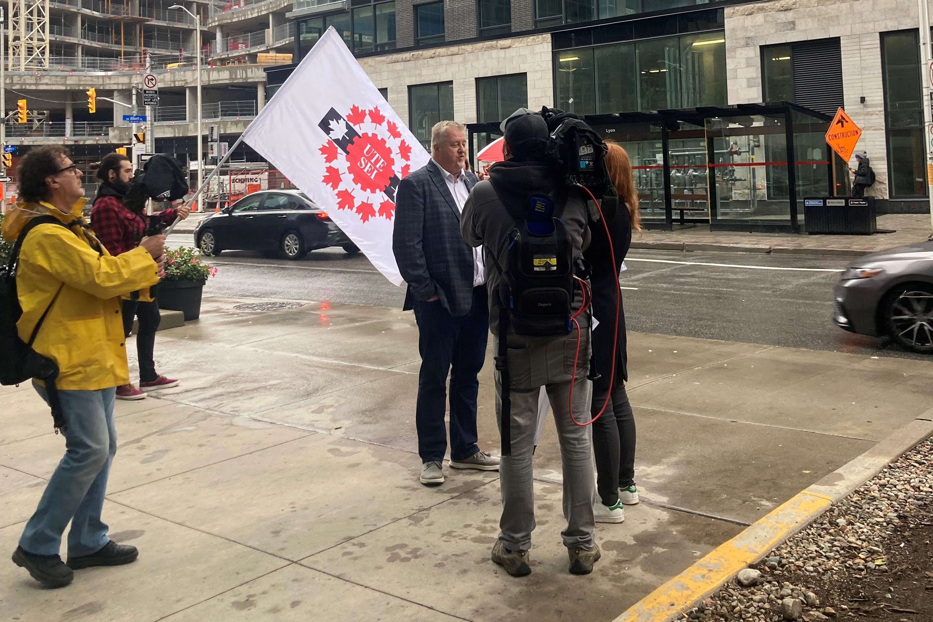 Marc Brière giving an interview