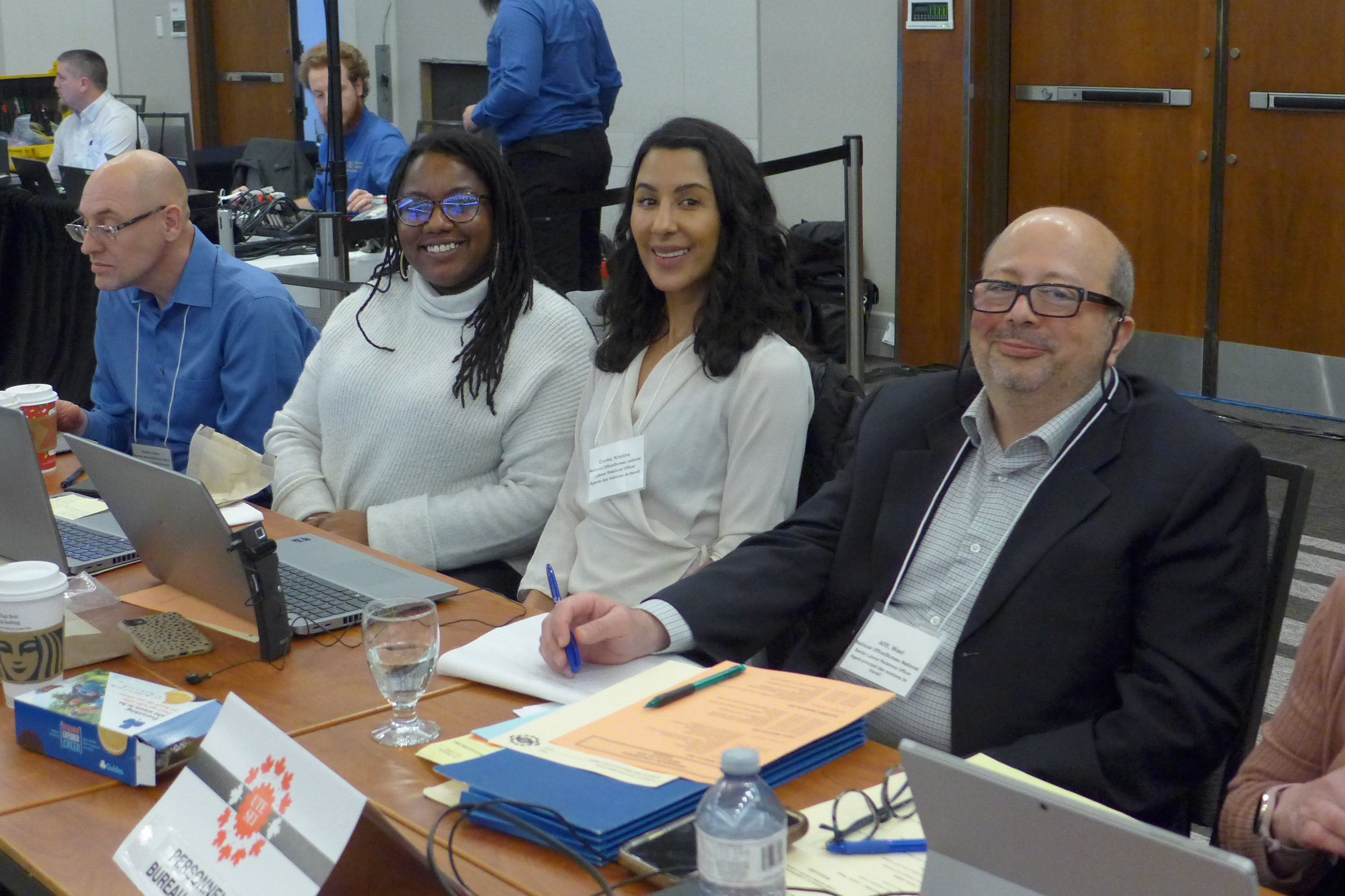 National office staff: Wael Afifi, Kristina Cooke, Alexandra Assad, Henri Vodon