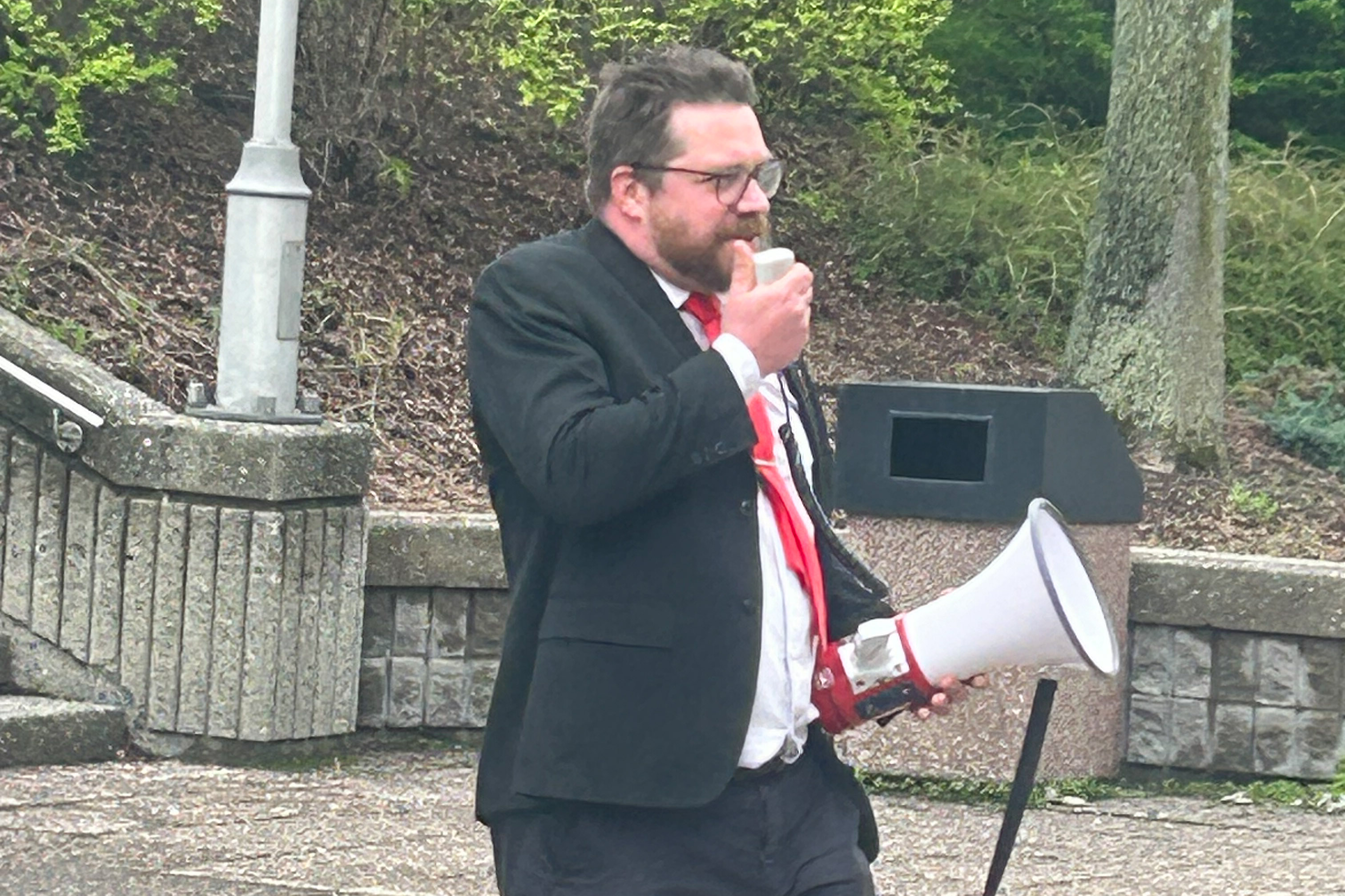 person with a megaphone