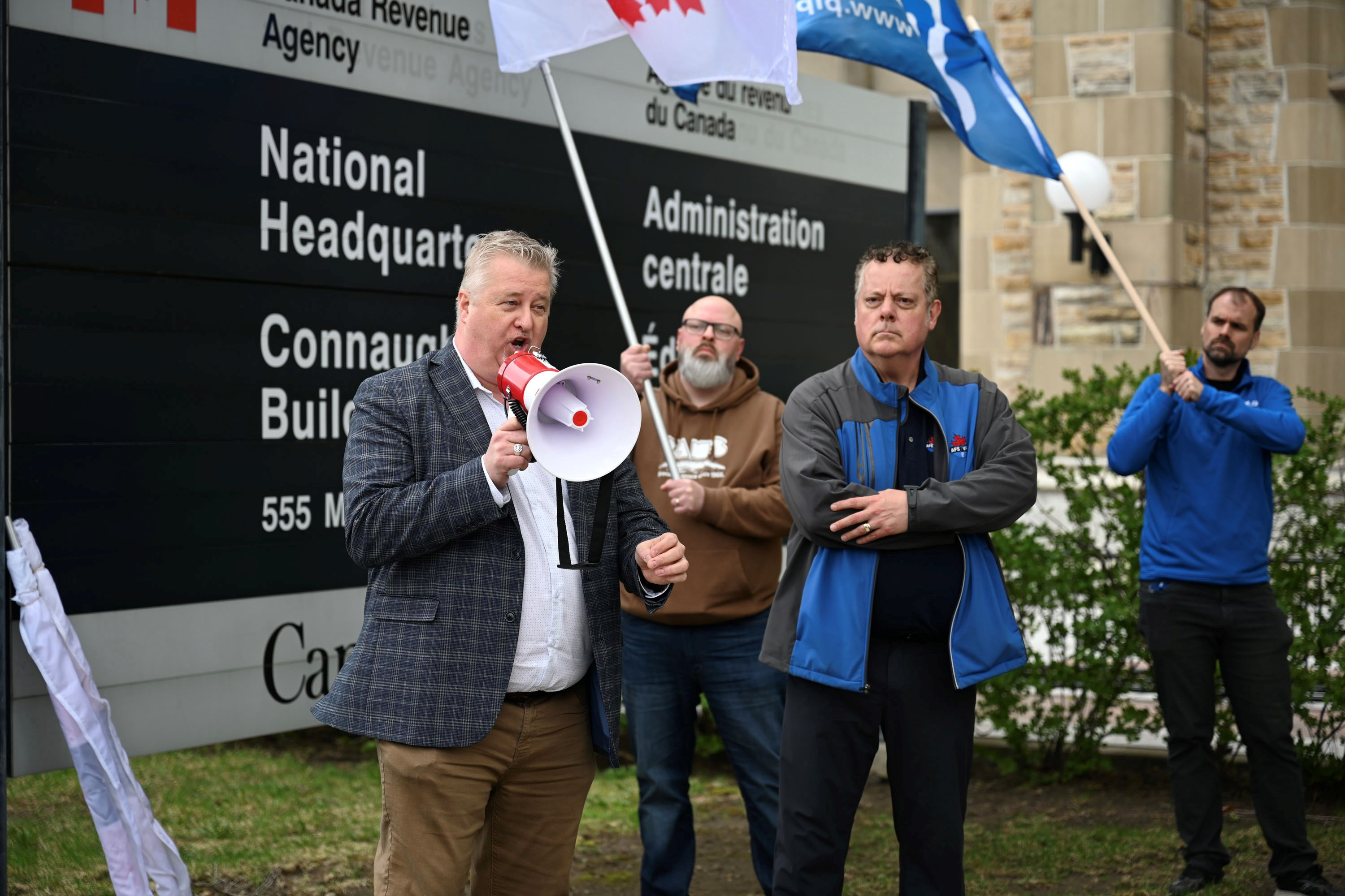 Marc Brière, National President with the megaphone