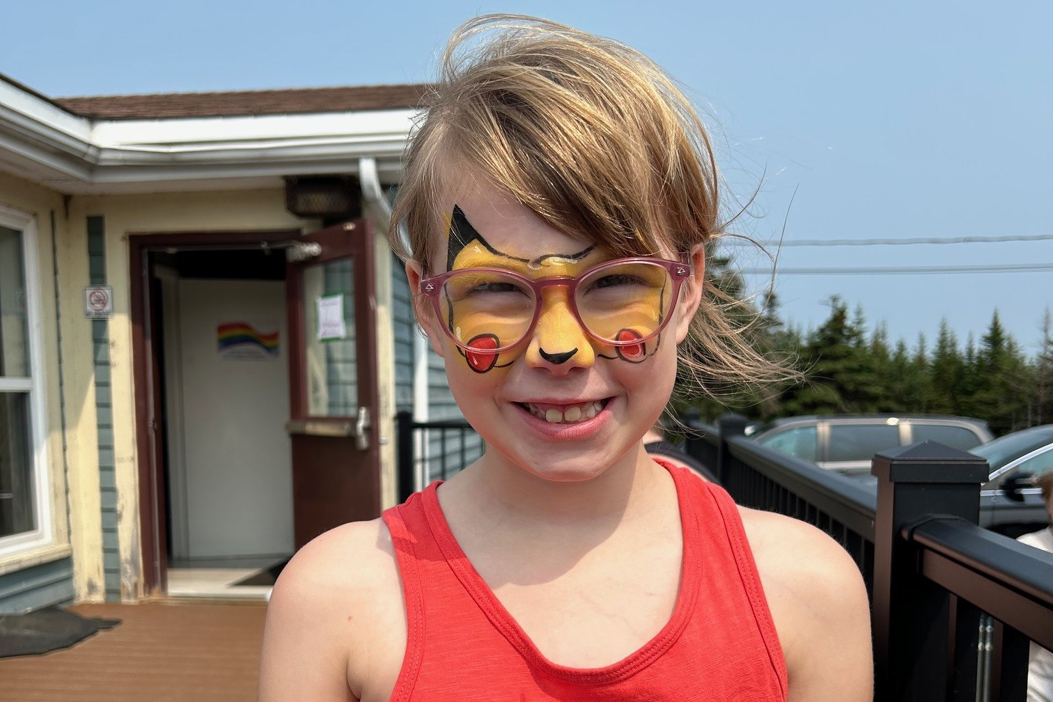 child with face painted