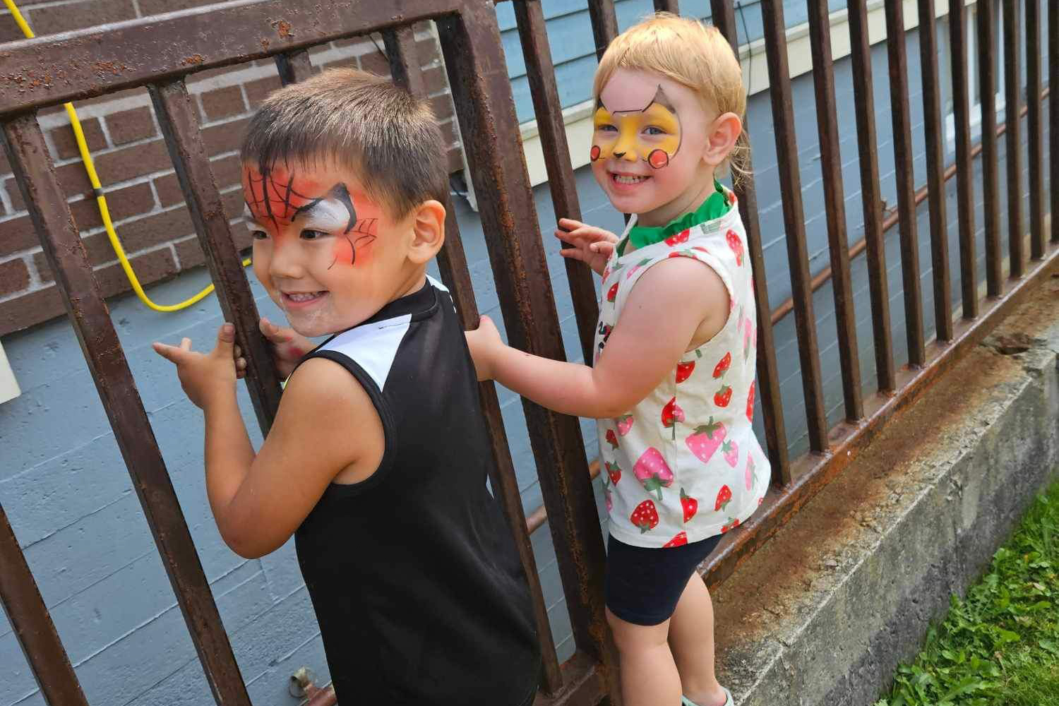 children with face painted