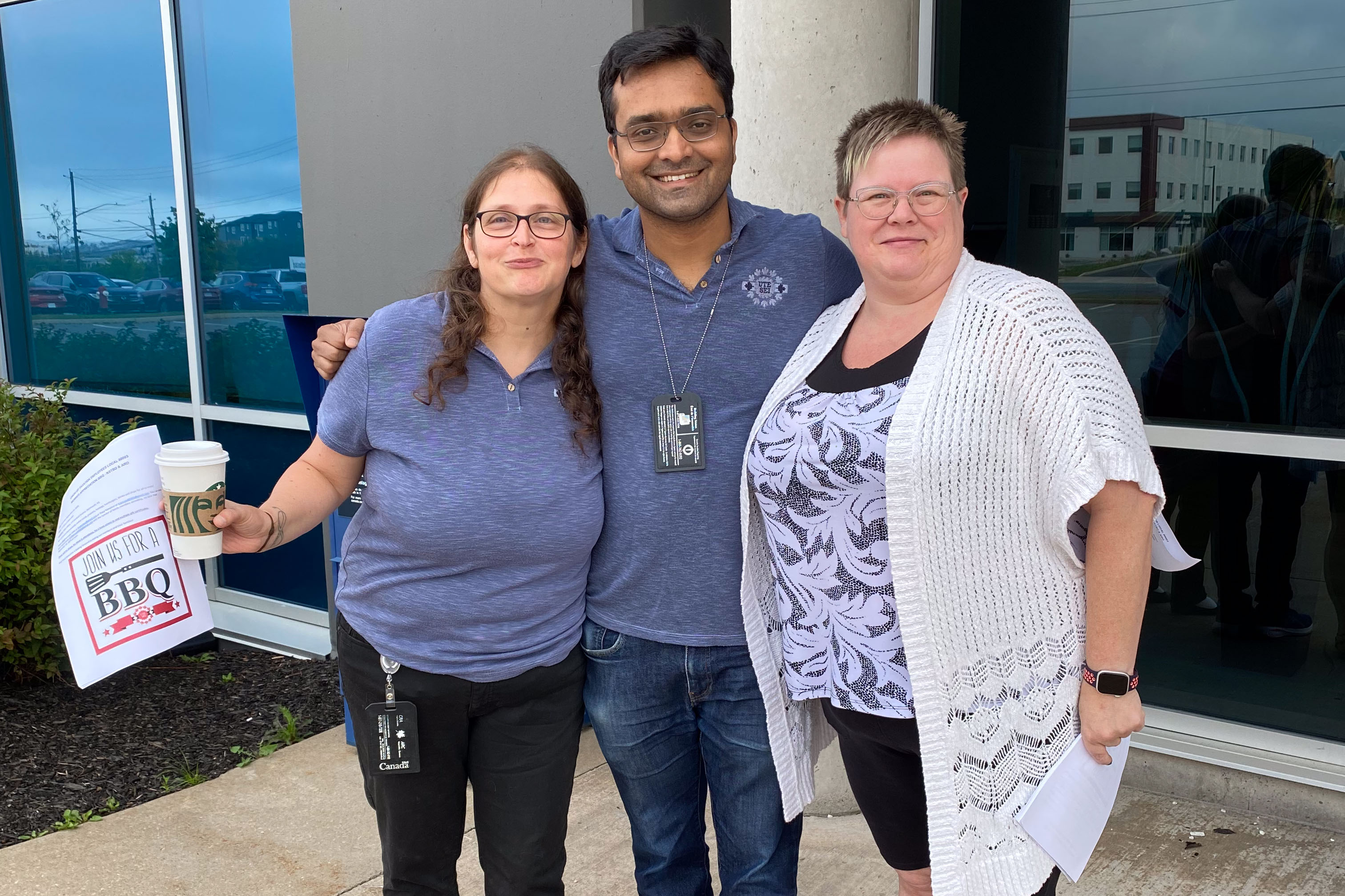 members handing out flyers