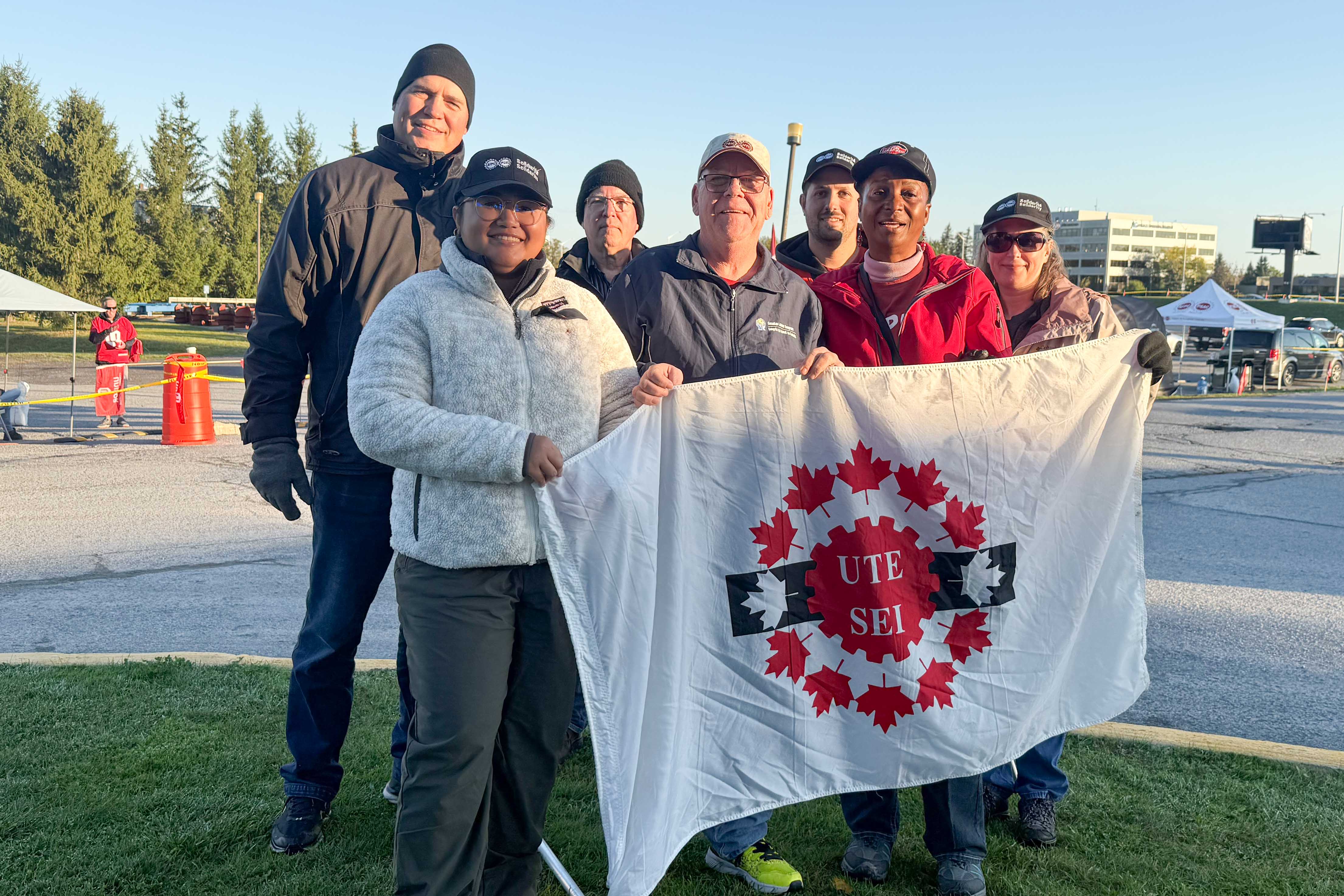 David Lanthier, RVP NCR with striking workers at Best Theratronics