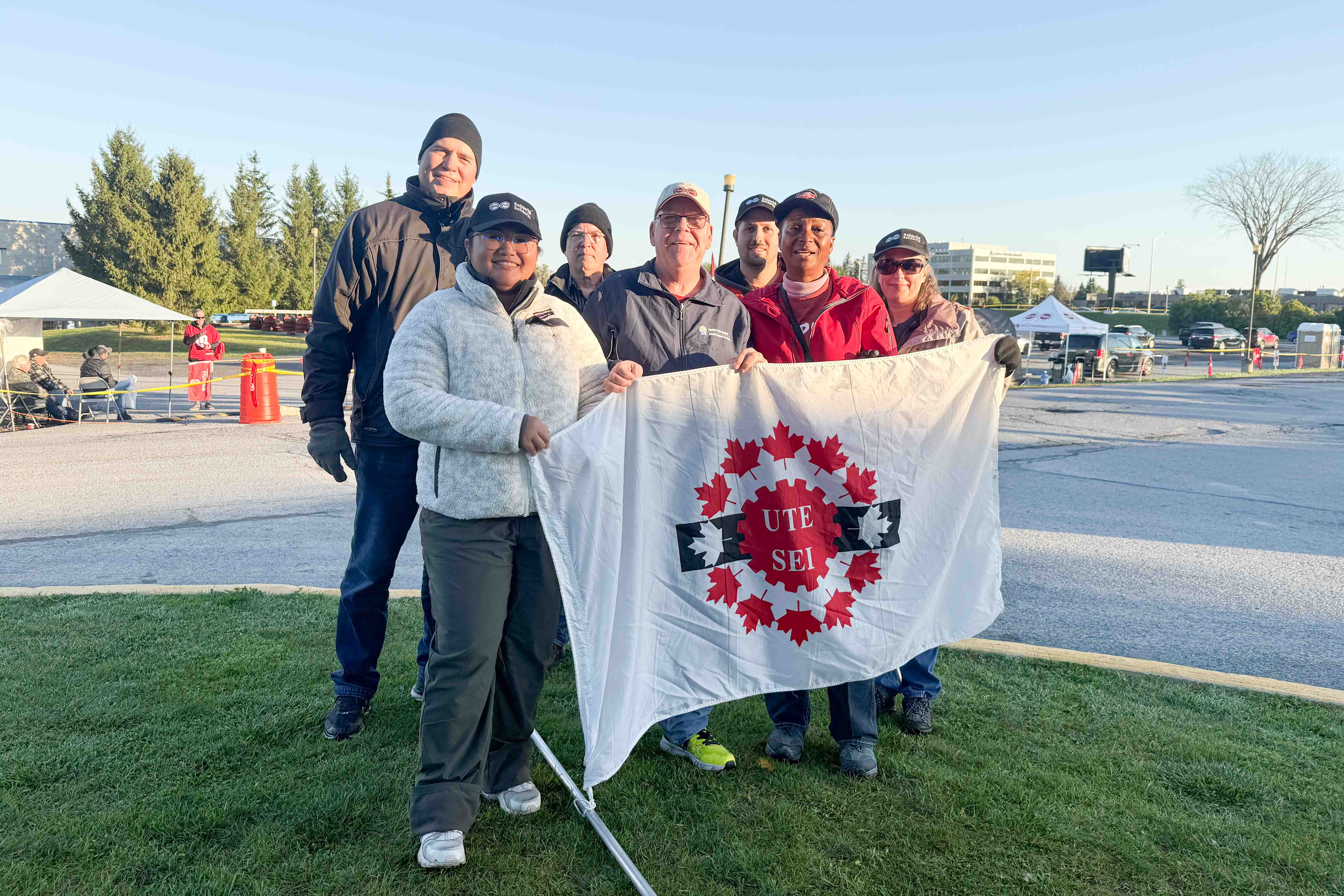 David Lanthier, RVP NCR with striking workers at Best Theratronics