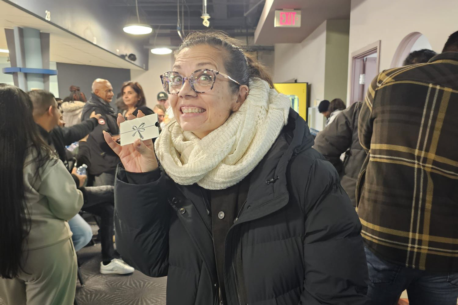 member receiving a prize