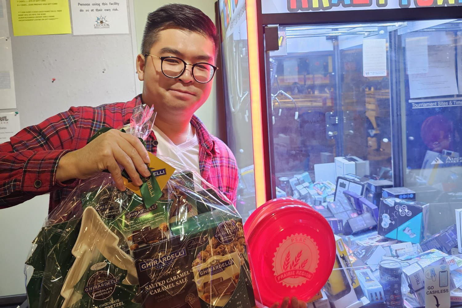 member receiving a prize