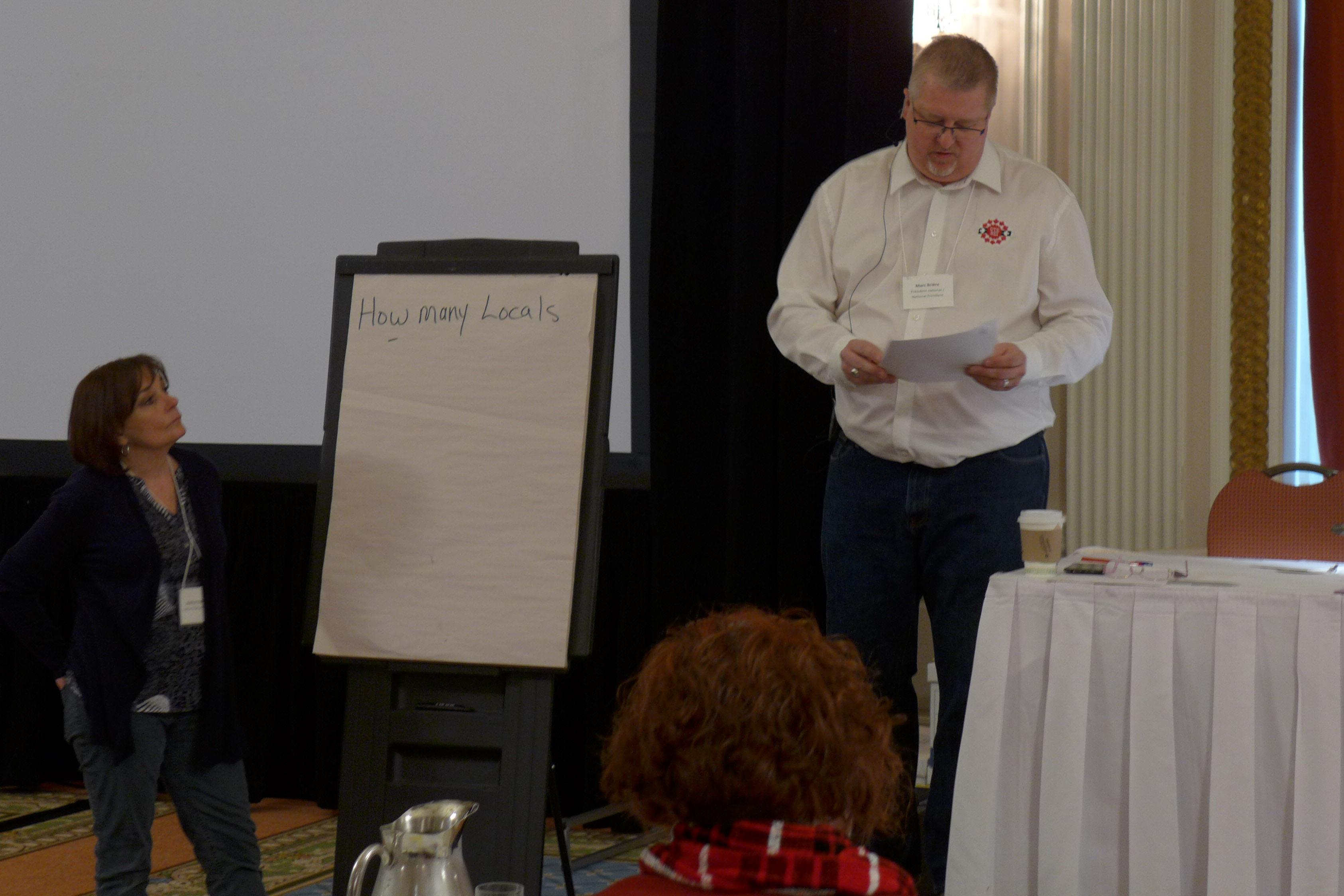 Andrea Holmes, Labour Relations Officer and Marc Brière, National President