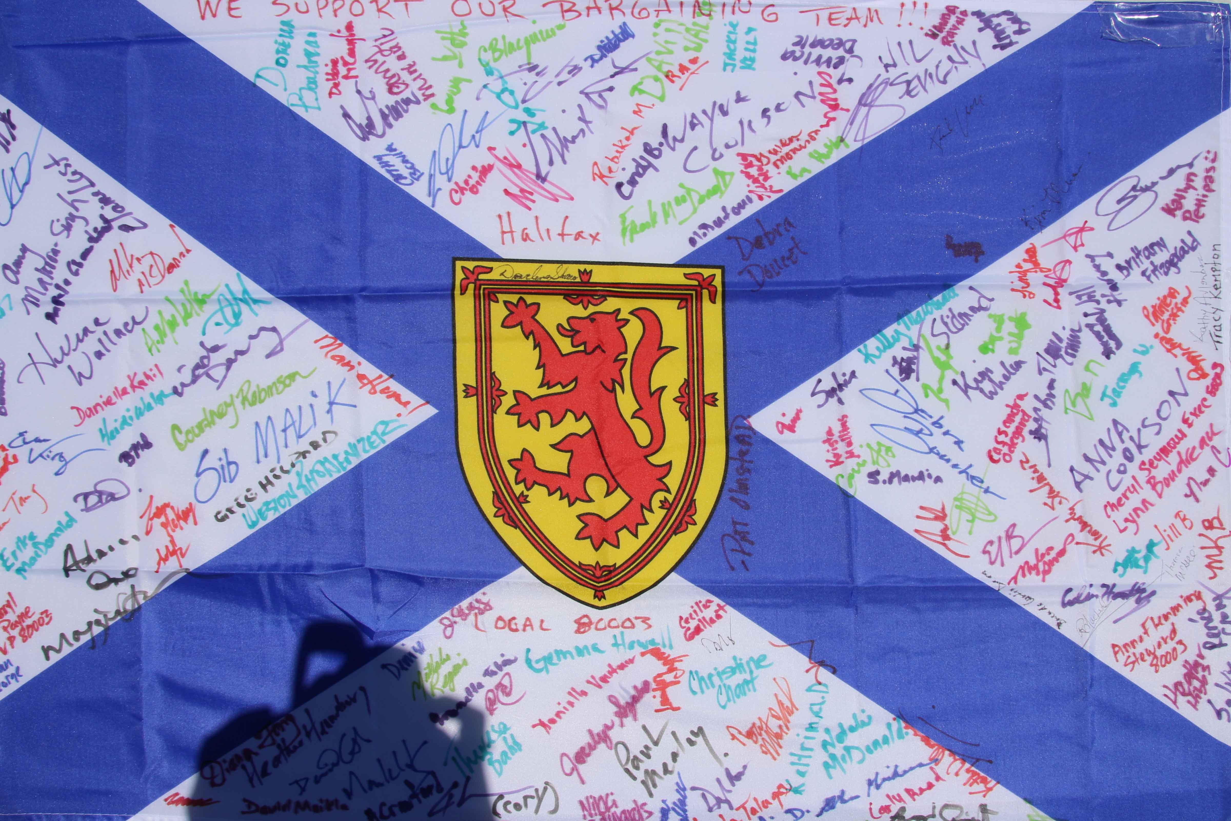 Flag at end of lunch, more signatures to come