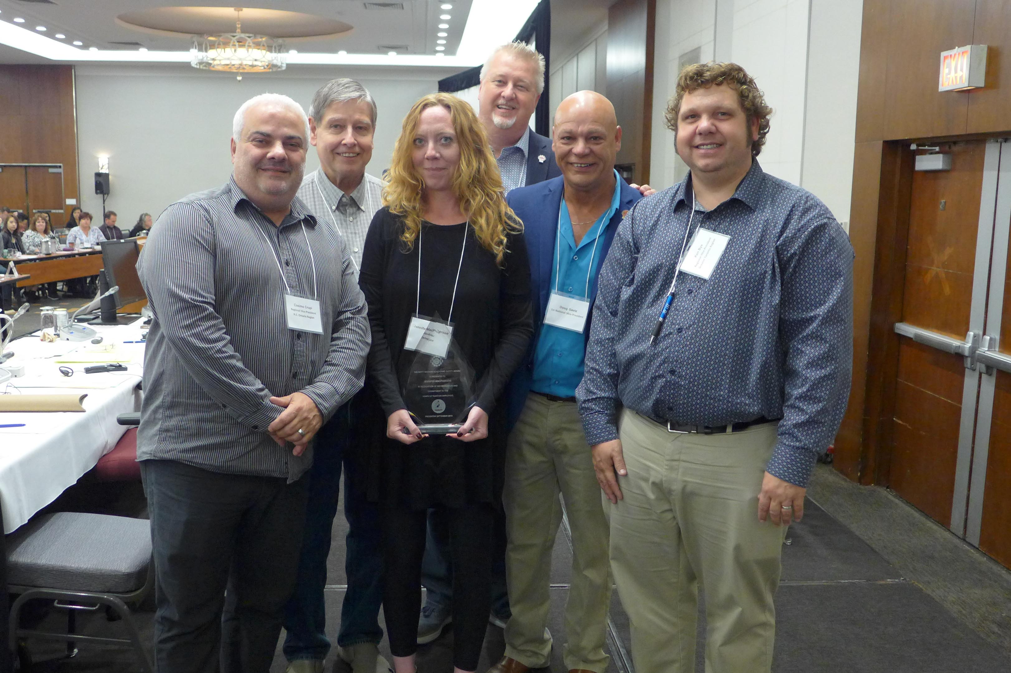 Jennifer MacPherson is awarded the Award of Merit in the Field of Health and Safety – Elizabeth (Betty) Bannon