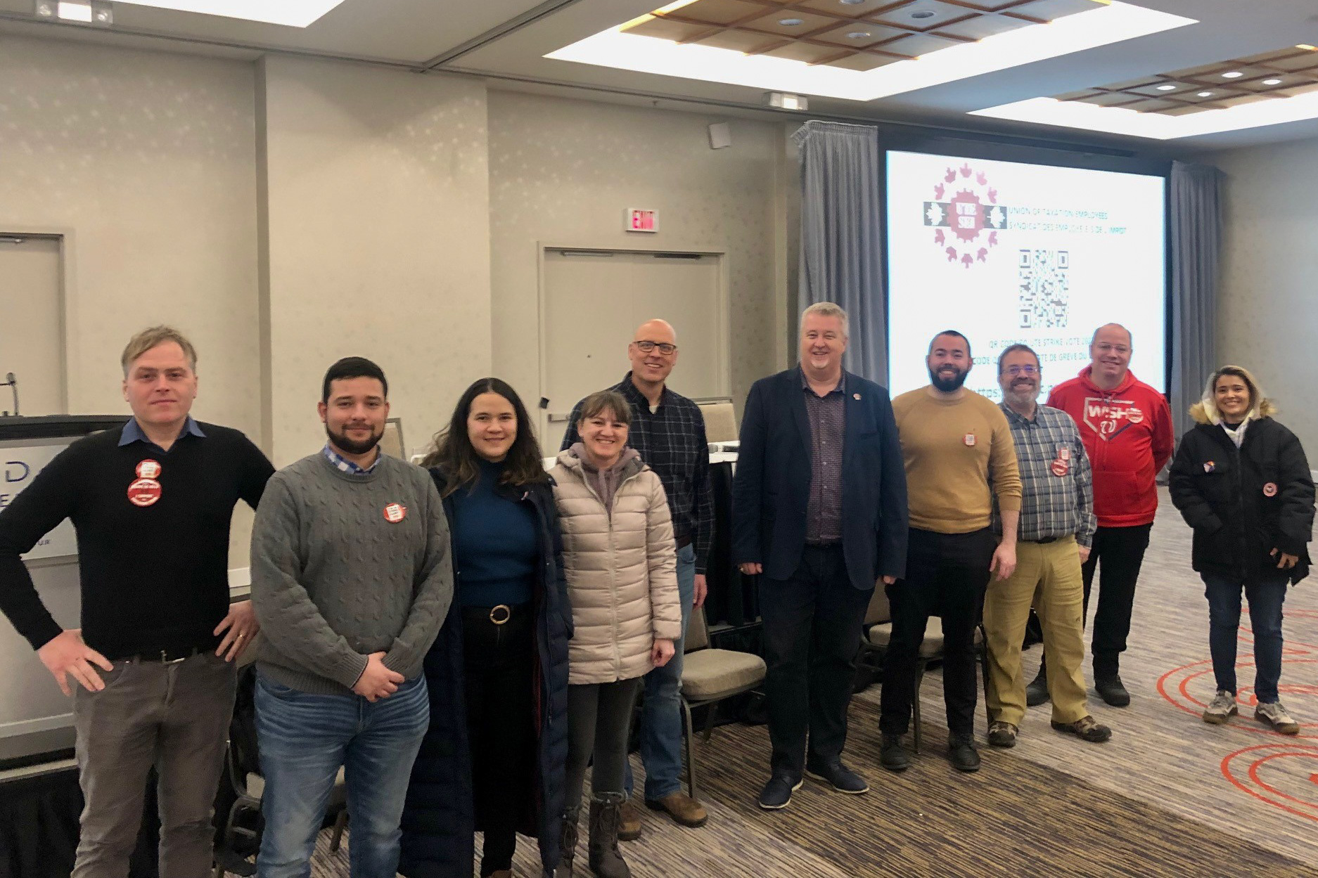 Morgan Gay and Marc Brière with some of the members who attended one of the sessions