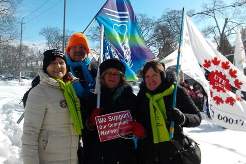 UTE showing support for the striking members of the Ontario Nurses' Association. 