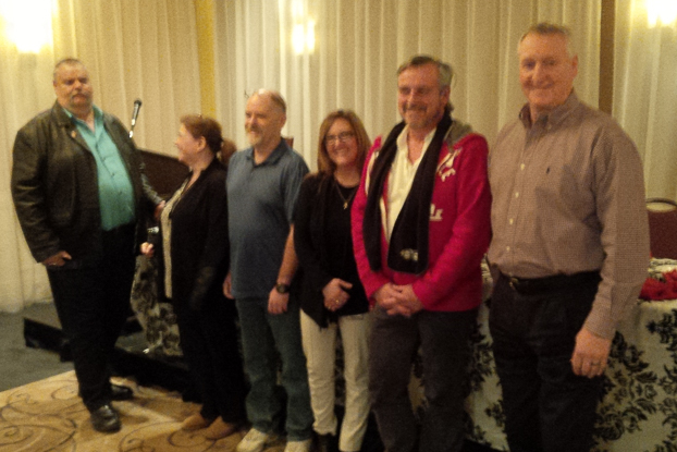 Bob Campbell, National President, Tracey Sampson, Treasurer, Clarkson Newport, Local President, Lisa Denvir, Secretary, Steve Bowden, 1st Vice-President, David Miller 2nd Vice-President