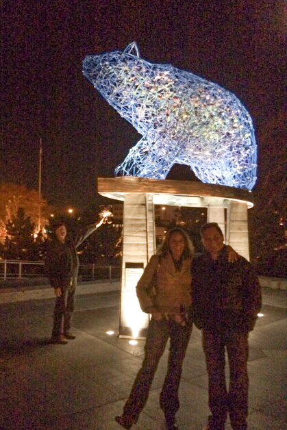 The moose with the Kelowna Blue Bear