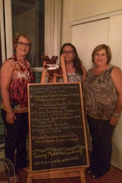 The moose at a secret supper club with Sue Moser, Susan Yaciw and Heather Held