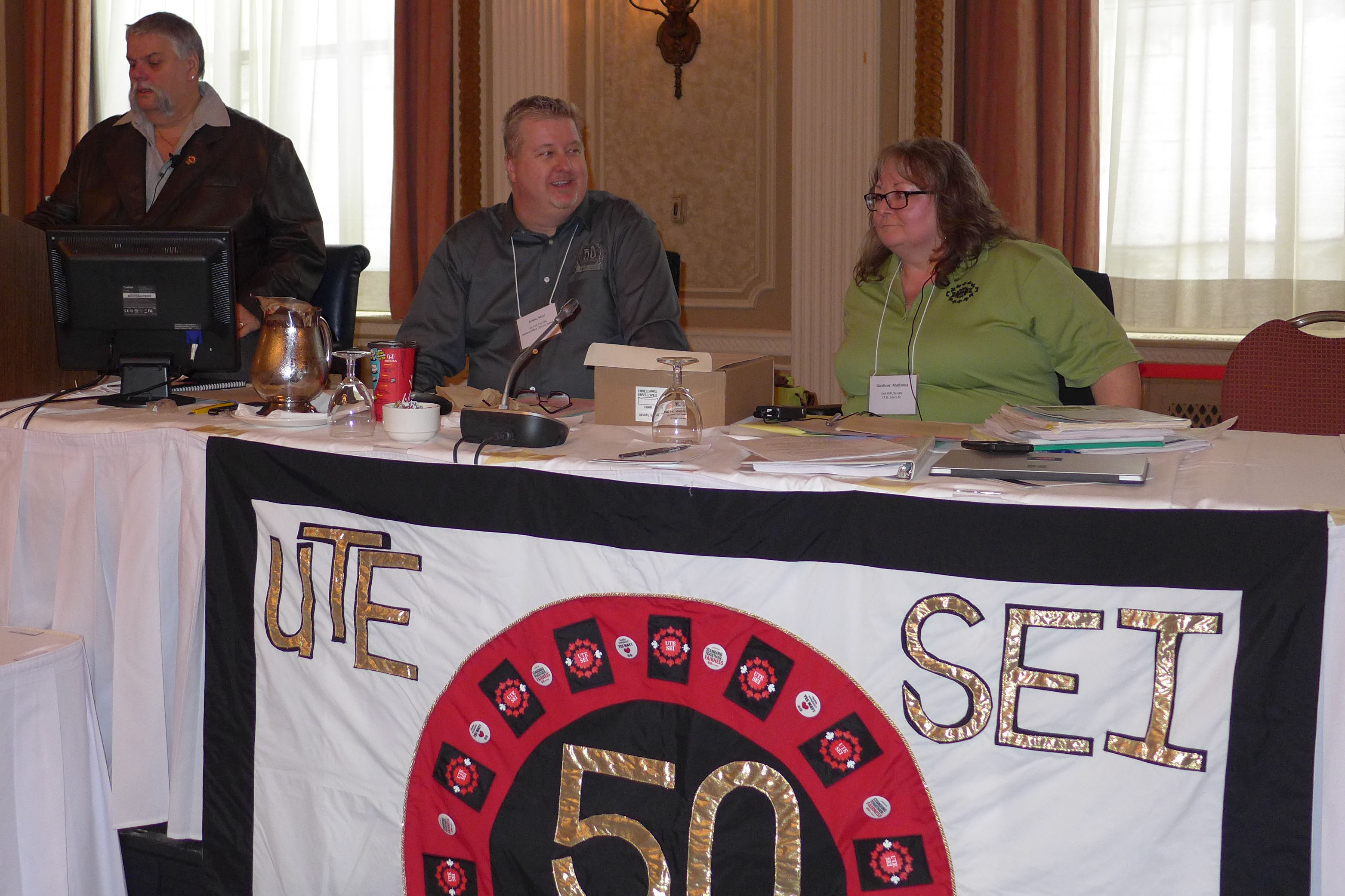 Robert Campbell, National President; Marc Brière, 1st National Vice-President; Madonna Gardiner, 2nd National Vice-President
