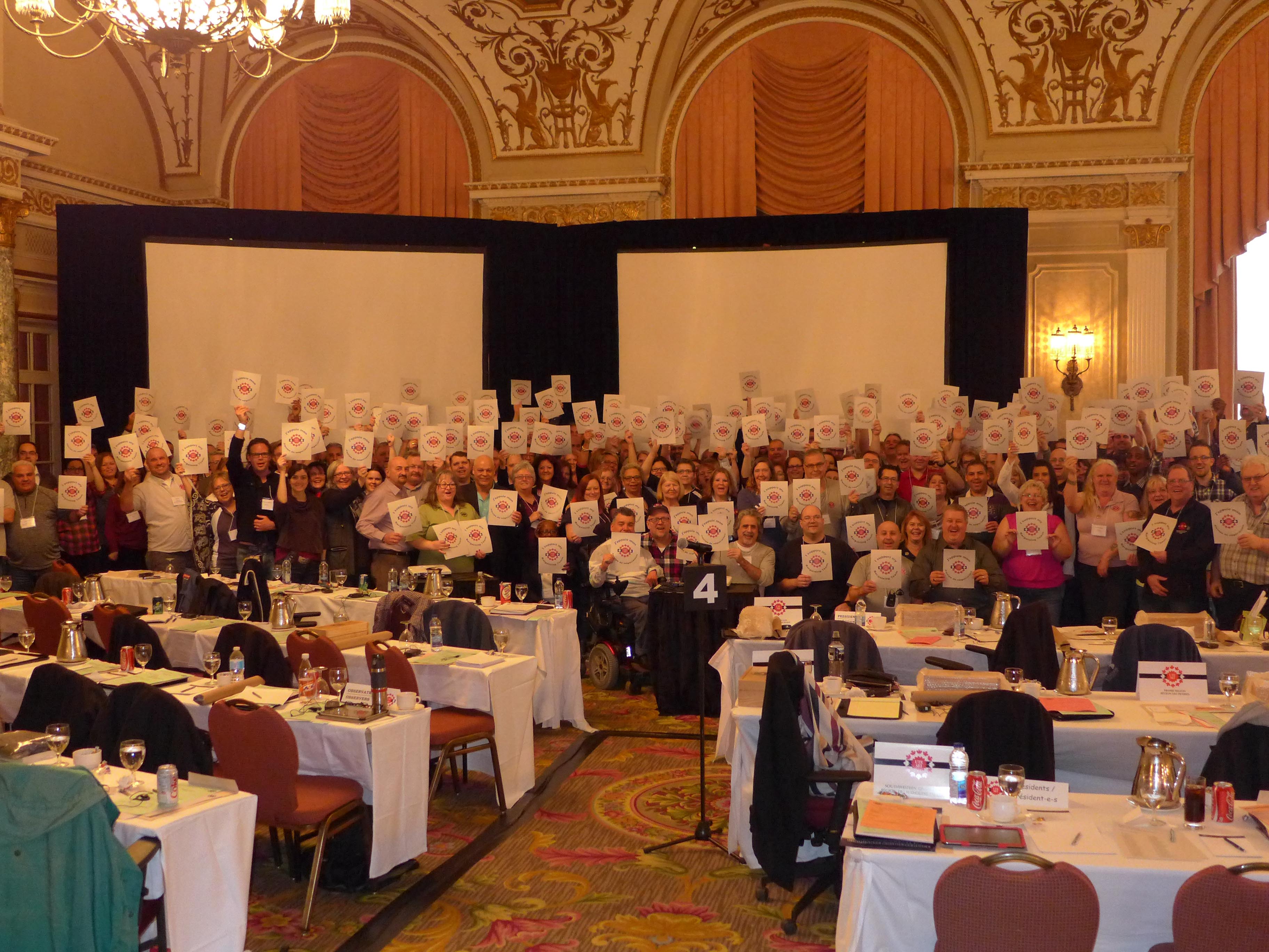 Presidents and observers showing support for the Bargaining Team