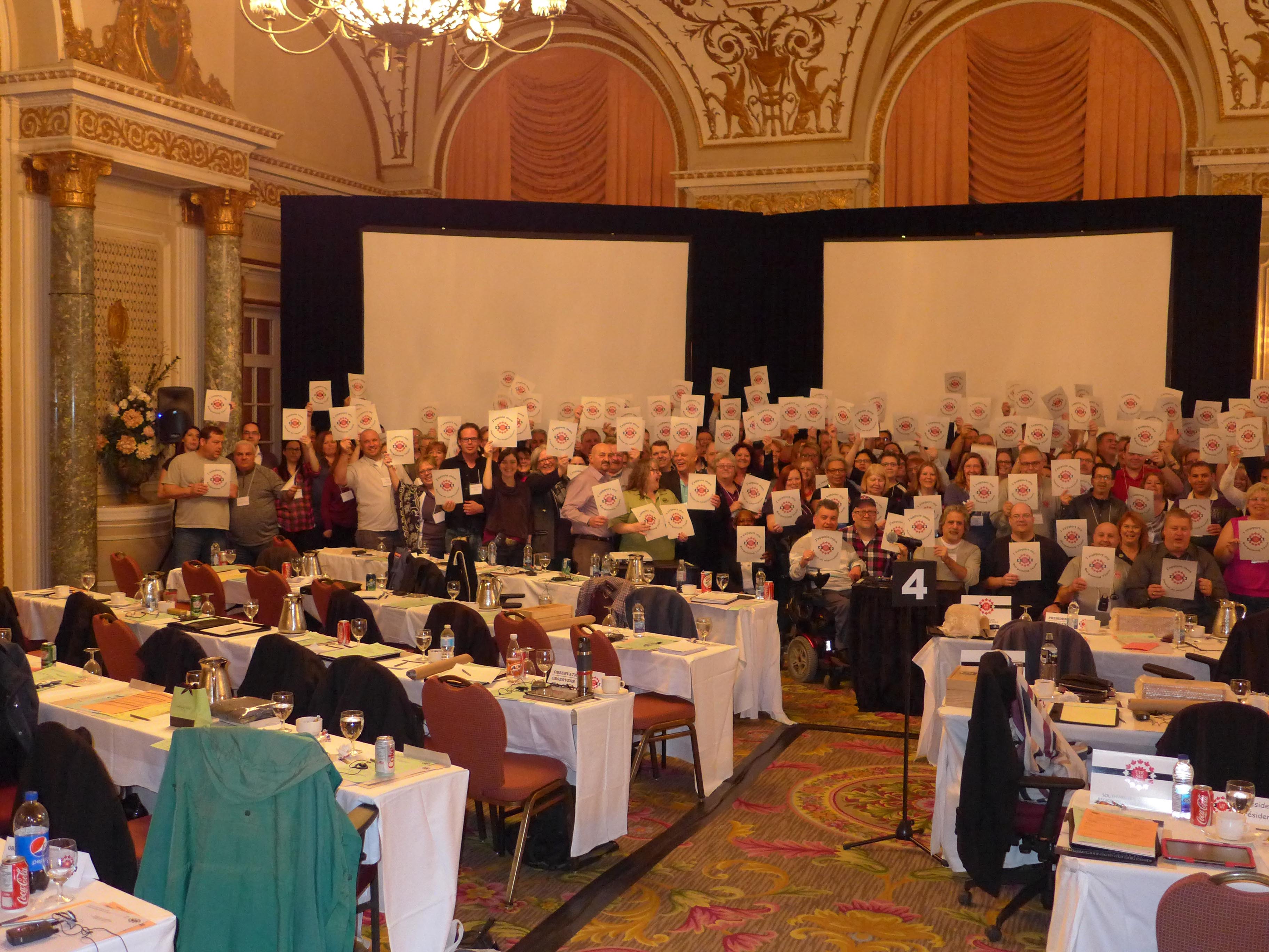 Presidents and observers showing support for the Bargaining Team