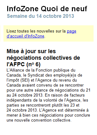 InfoZone 14 octobre 2013