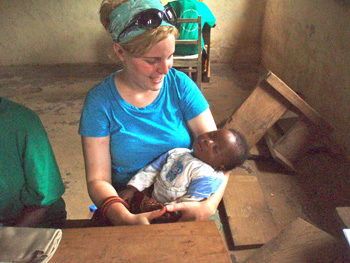 Alanna holding a baby