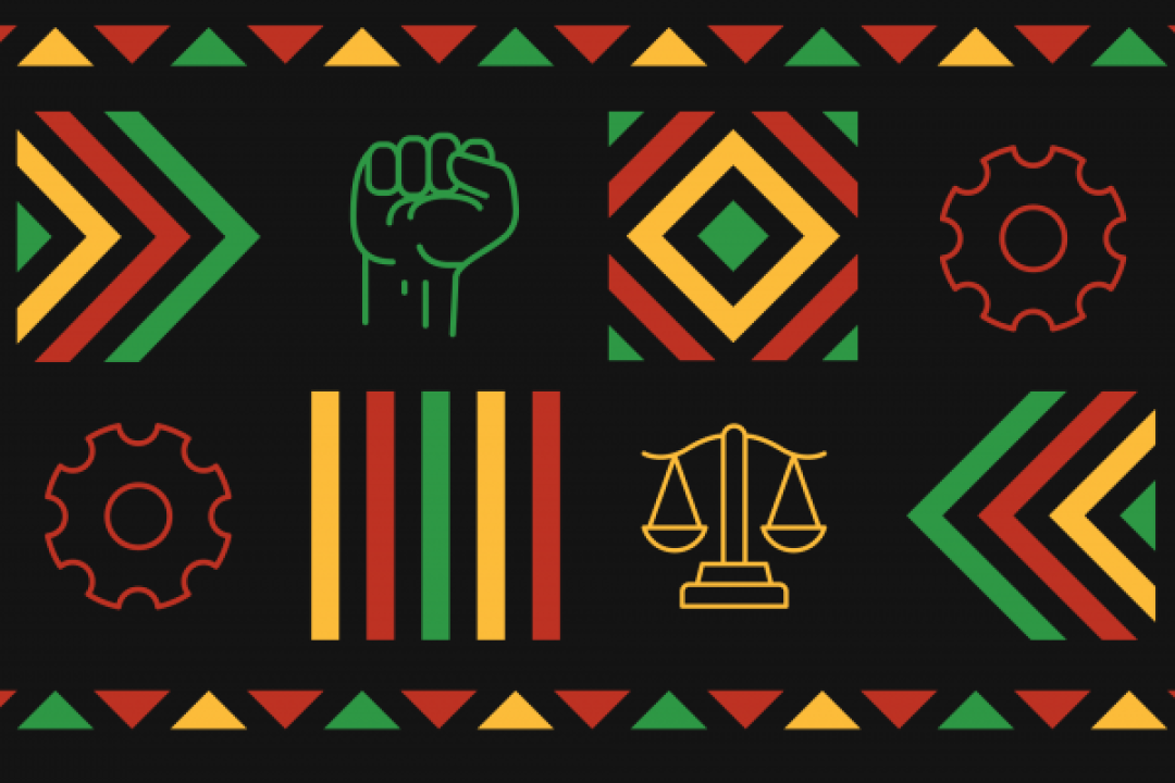 Justice scales, fist, PSAC cog