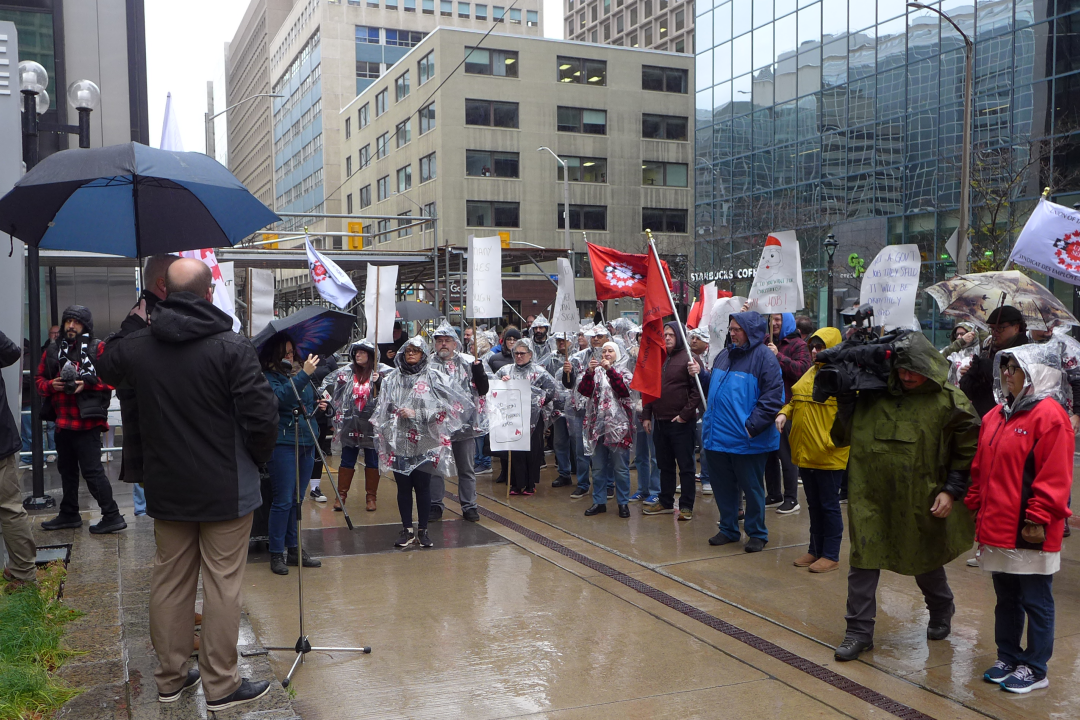 rally at Place de Ville